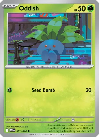 Oddish #001 · Phantasmal Flames Pokémon card