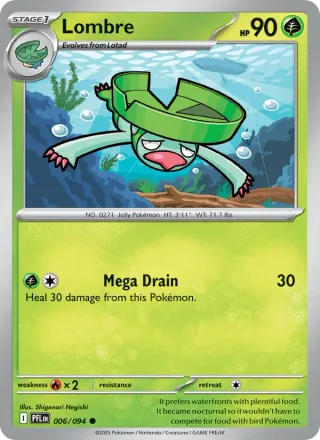 Lombre #006 · Phantasmal Flames Pokémon card