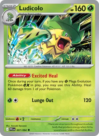 Ludicolo #007 · Phantasmal Flames Pokémon card