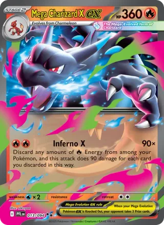 Mega Charizard X ex #013 · Phantasmal Flames Pokémon card