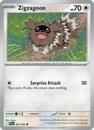 Zigzagoon #081 · Phantasmal Flames Pokémon card