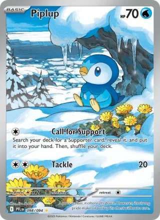 Piplup #098 · Phantasmal Flames Pokémon card