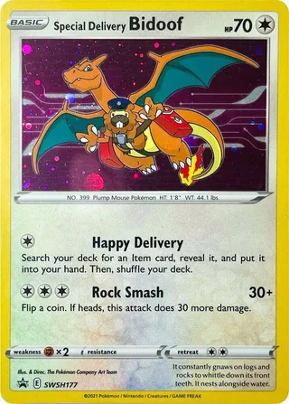 Special Delivery Bidoof #SWSH177 · SWSH Black Star Promos Pokémon card