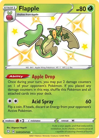 Flapple #SV013 · Shining Fates Shiny Vault Pokémon card