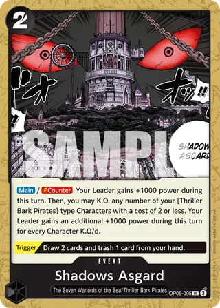 Shadows Asgard #OP06-095 · Wings of the Captain Pre-Release Cards One Piece card