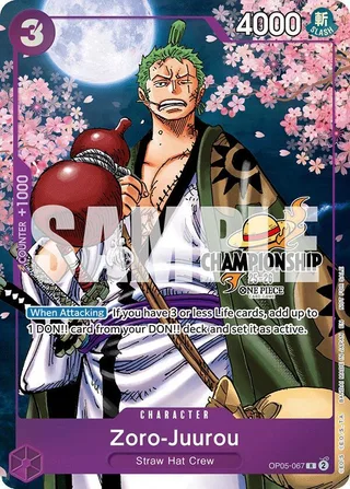Zoro-Juurou (CS 25-26 Event Pack Finalist Ver.) #OP05-067-cs-25-26-event-pack-finalist-ver · One Piece Promotion Cards One Piece card