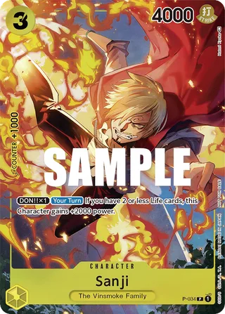 Sanji (Event Pack Vol. 2) #P-034-event-pack-vol-2 · One Piece Promotion Cards One Piece card