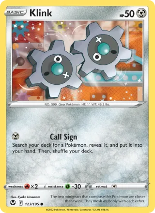 Klink #123 · Silver Tempest Pokémon card