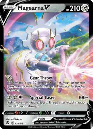Magearna V #128 · Silver Tempest Pokémon card
