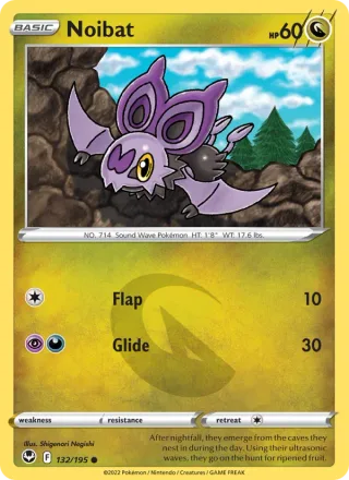 Noibat #132 · Silver Tempest Pokémon card