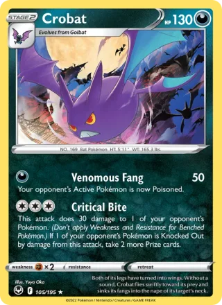Crobat #105 · Silver Tempest Pokémon card