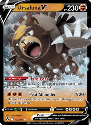 Ursaluna V #102 · Silver Tempest Pokémon card