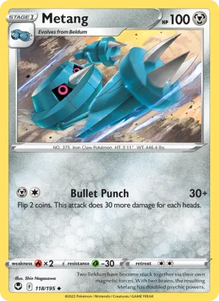 Metang #118 · Silver Tempest Pokémon card