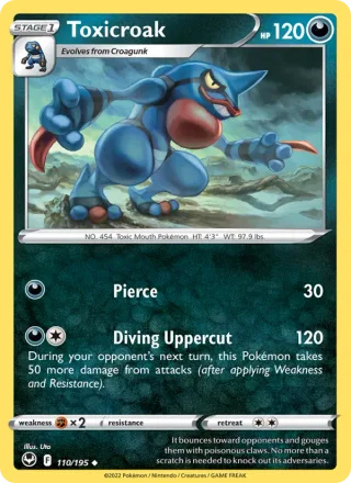 Toxicroak #110 · Silver Tempest Pokémon card
