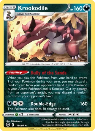 Krookodile #113 · Silver Tempest Pokémon card