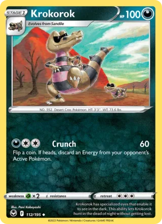 Krokorok #112 · Silver Tempest Pokémon card