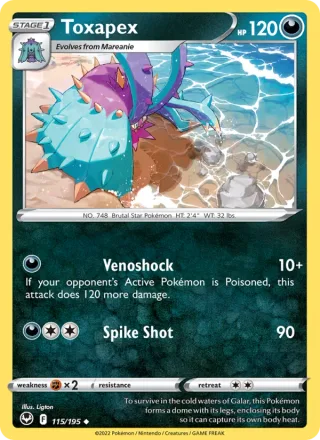 Toxapex #115 · Silver Tempest Pokémon card