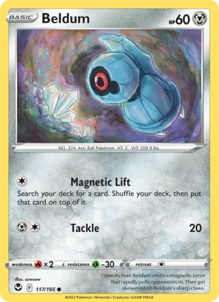 Beldum #117 · Silver Tempest Pokémon card