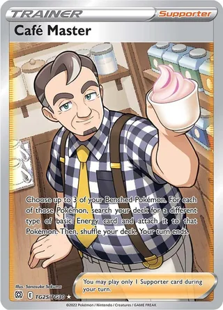 Café Master #TG25 · Brilliant Stars Trainer Gallery Pokémon card