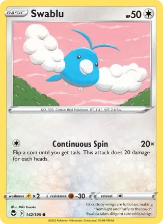Swablu #142 · Silver Tempest Pokémon card
