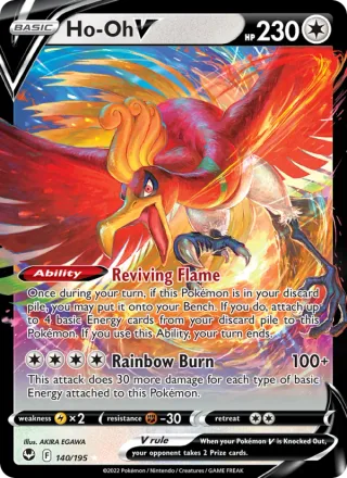 Ho-Oh V #140 · Silver Tempest Pokémon card