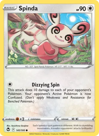 Spinda #141 · Silver Tempest Pokémon card