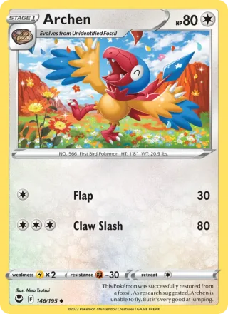 Archen #146 · Silver Tempest Pokémon card
