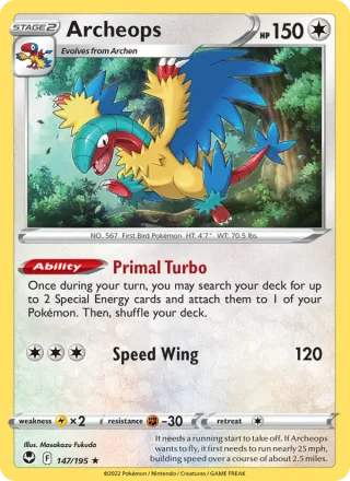 Archeops #147 · Silver Tempest Pokémon card