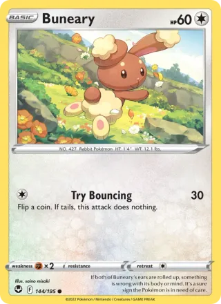 Buneary #144 · Silver Tempest Pokémon card