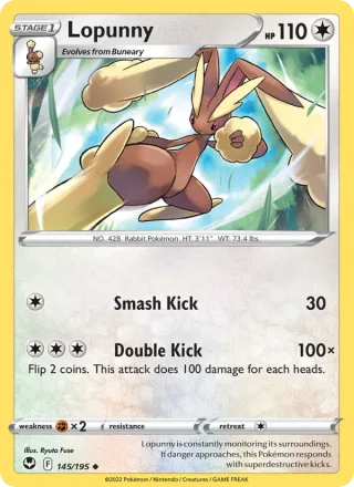 Lopunny #145 · Silver Tempest Pokémon card
