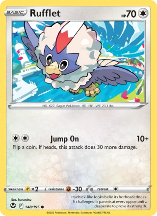 Rufflet #148 · Silver Tempest Pokémon card