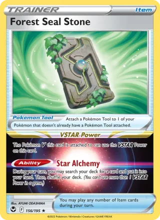 Forest Seal Stone #156 · Silver Tempest Pokémon card