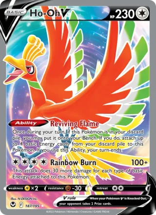 Ho-Oh V #187 · Silver Tempest Pokémon card