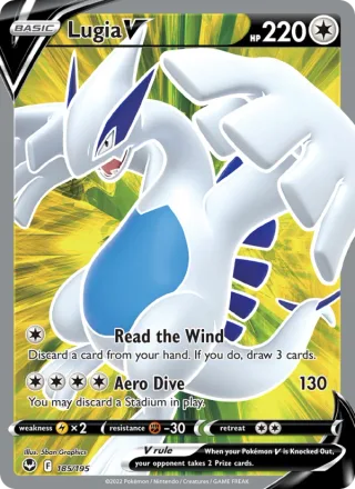 Lugia V #185 · Silver Tempest Pokémon card