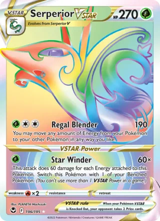 Serperior VSTAR #196 · Silver Tempest Pokémon card