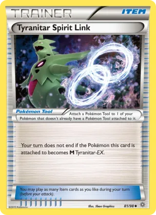 Tyranitar Spirit Link #81 · Ancient Origins Pokémon card