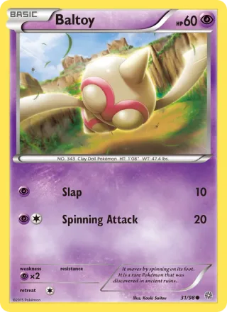 Baltoy #31 · Ancient Origins Pokémon card