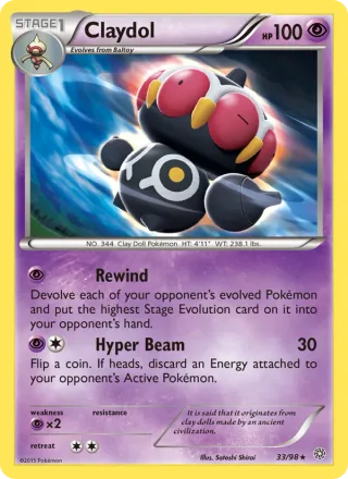 Claydol #33 · Ancient Origins Pokémon card