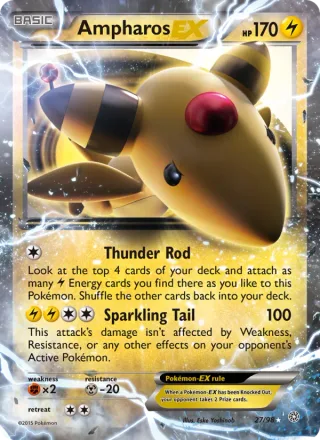 Ampharos EX #27 · Ancient Origins Pokémon card