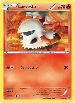 Larvesta #16 · Ancient Origins Pokémon card