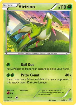 Virizion #12 · Ancient Origins Pokémon card
