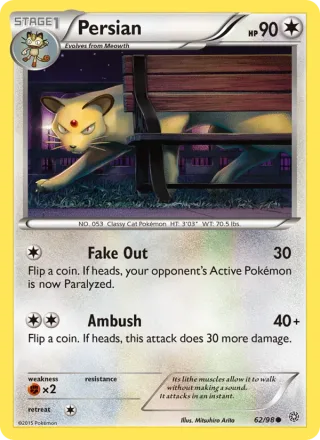 Persian #62 · Ancient Origins Pokémon card