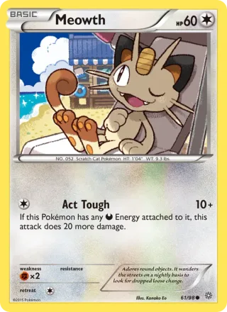 Meowth #61 · Ancient Origins Pokémon card