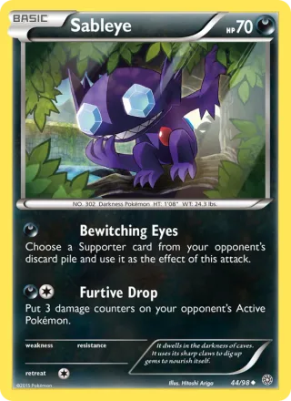 Sableye #44 · Ancient Origins Pokémon card