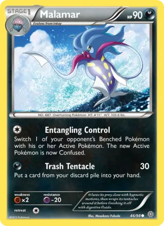 Malamar #46 · Ancient Origins Pokémon card
