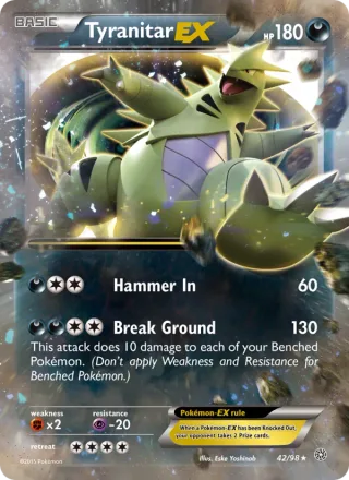 Tyranitar EX #42 · Ancient Origins Pokémon card
