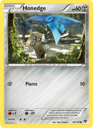Honedge #83 · XY Pokémon card