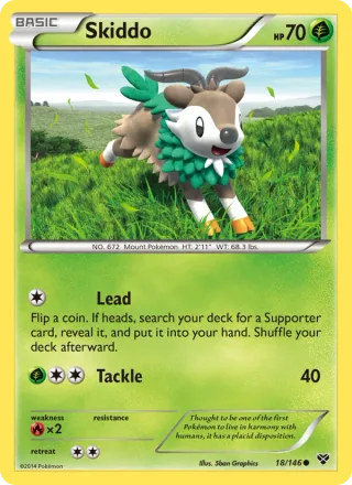 Skiddo #18 · XY Pokémon card