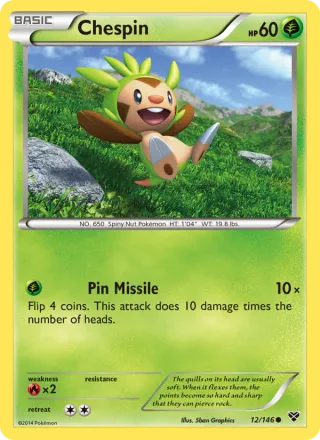 Chespin #12 · XY Pokémon card