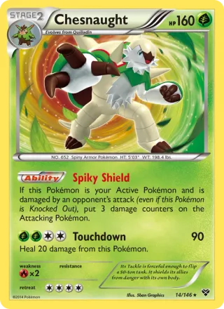 Chesnaught #14 · XY Pokémon card